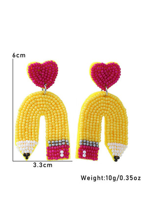 Beaded pencil Earrings RTS