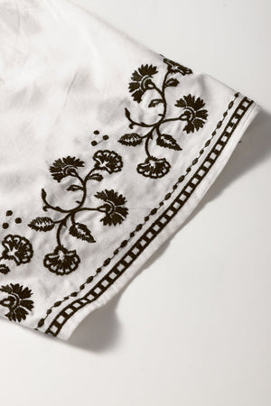 PREORDER: The Ava White & Black Embroidered Sleeves Top 2.24.25 osym