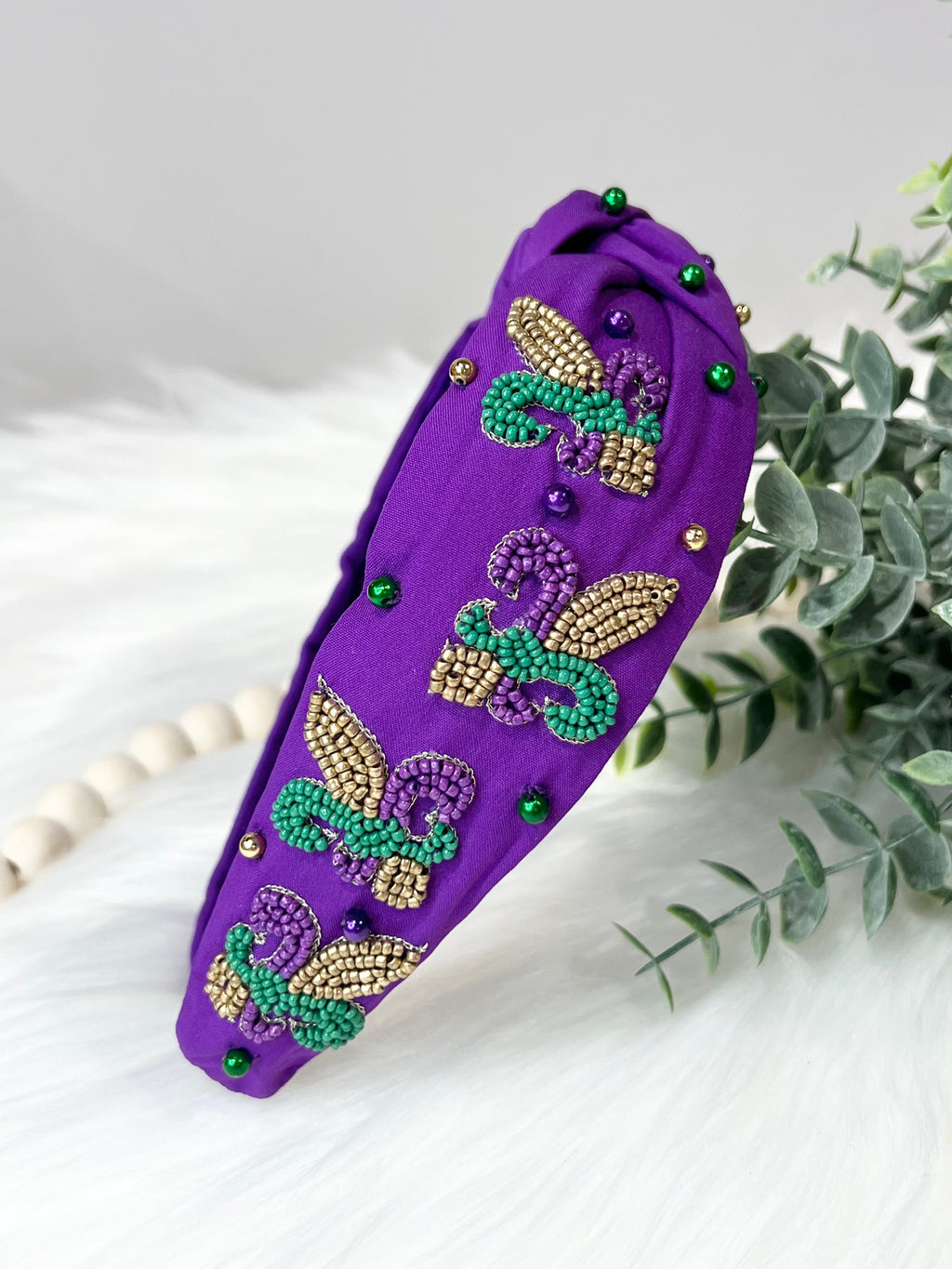 *RTS* Mardi Gras Beaded Headband