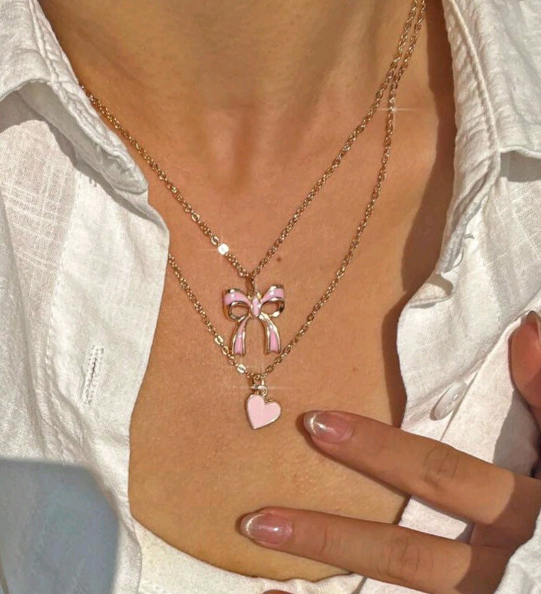 *Preorder: Sweetheart Bow Layered Necklace*