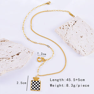 *Preorder: Checkerboard Chic Pendant Necklace*