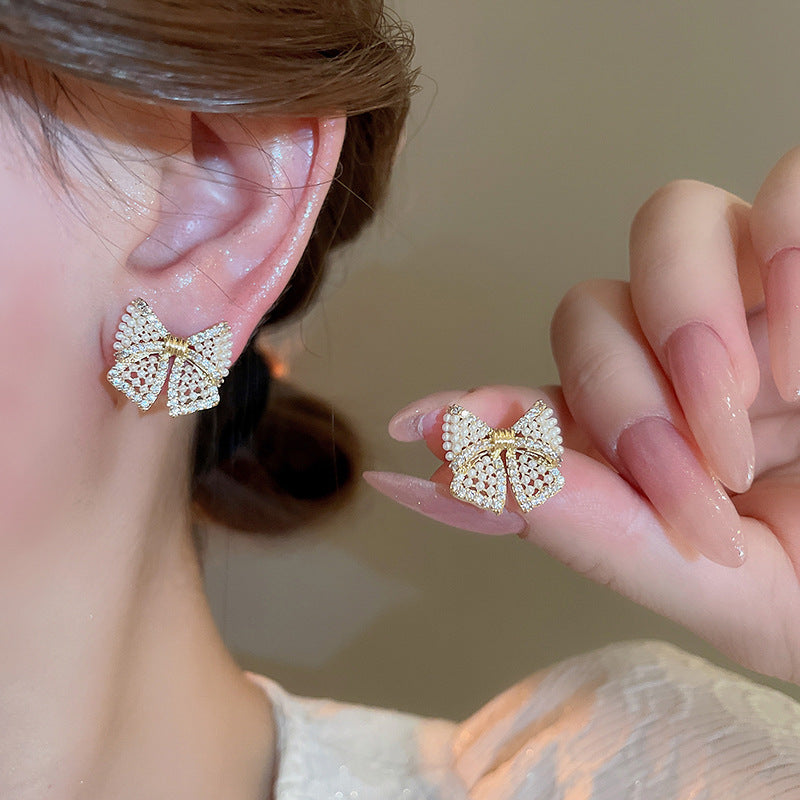 *Preorder: Pearl & Sparkle Bow Studs*