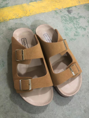 RTS: Buckle and Suede Sandal-