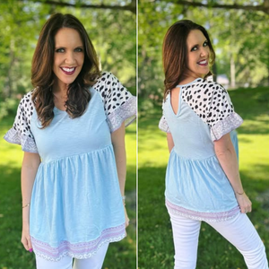 RTS: The Joelene V-neck Leopard Babydoll Top-