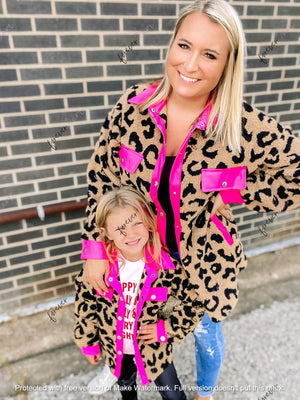 RTS: Leopard MOMMY AND ME Sherpa shacket!