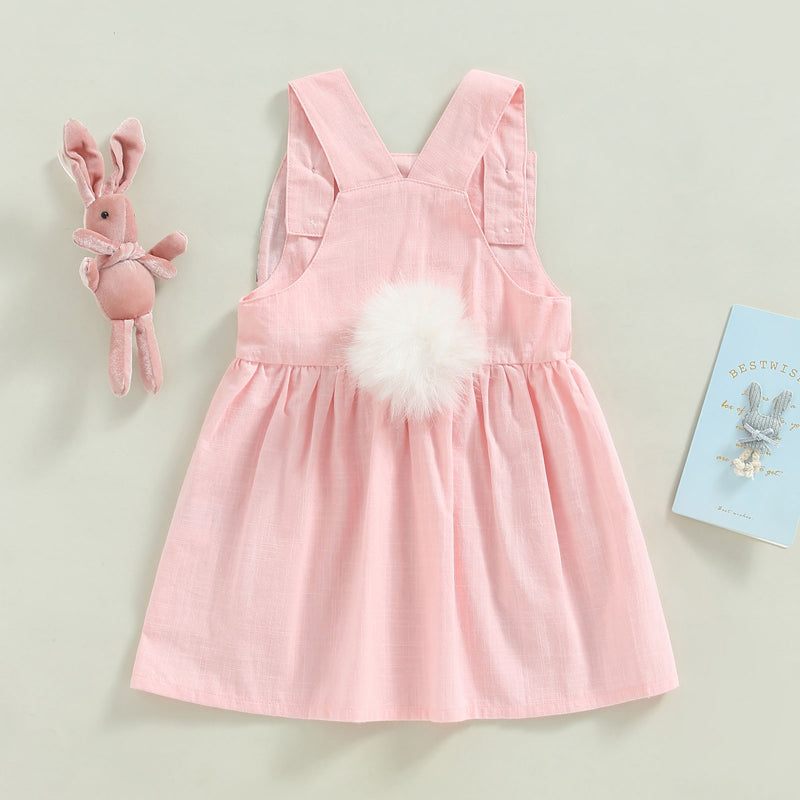 RTS: Linen Bunny Dress or Onesie Bunny Tail with Floral Removeable Ears-