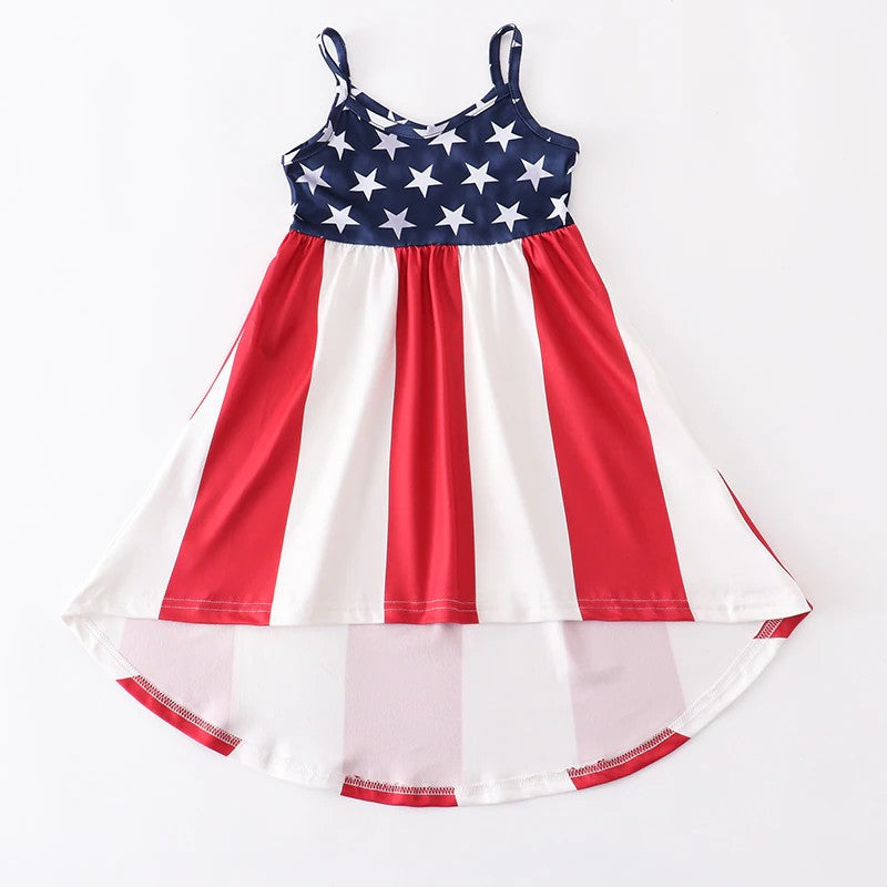 RTS: Mommy and me High Low Flag Dress