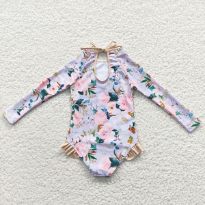 RTS: Girls Long Sleeve Floral swims-