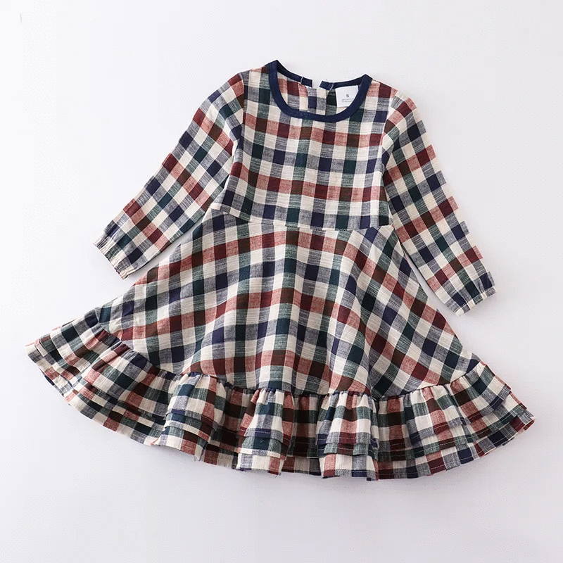 RTS: Plaid girls dress or Plaid Boys shirt