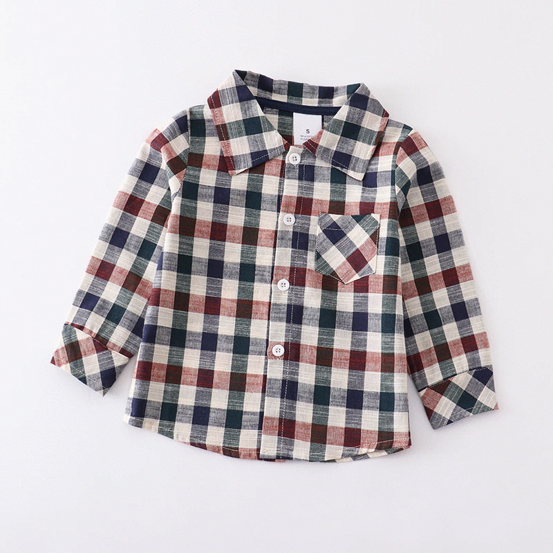 RTS: Plaid girls dress or Plaid Boys shirt