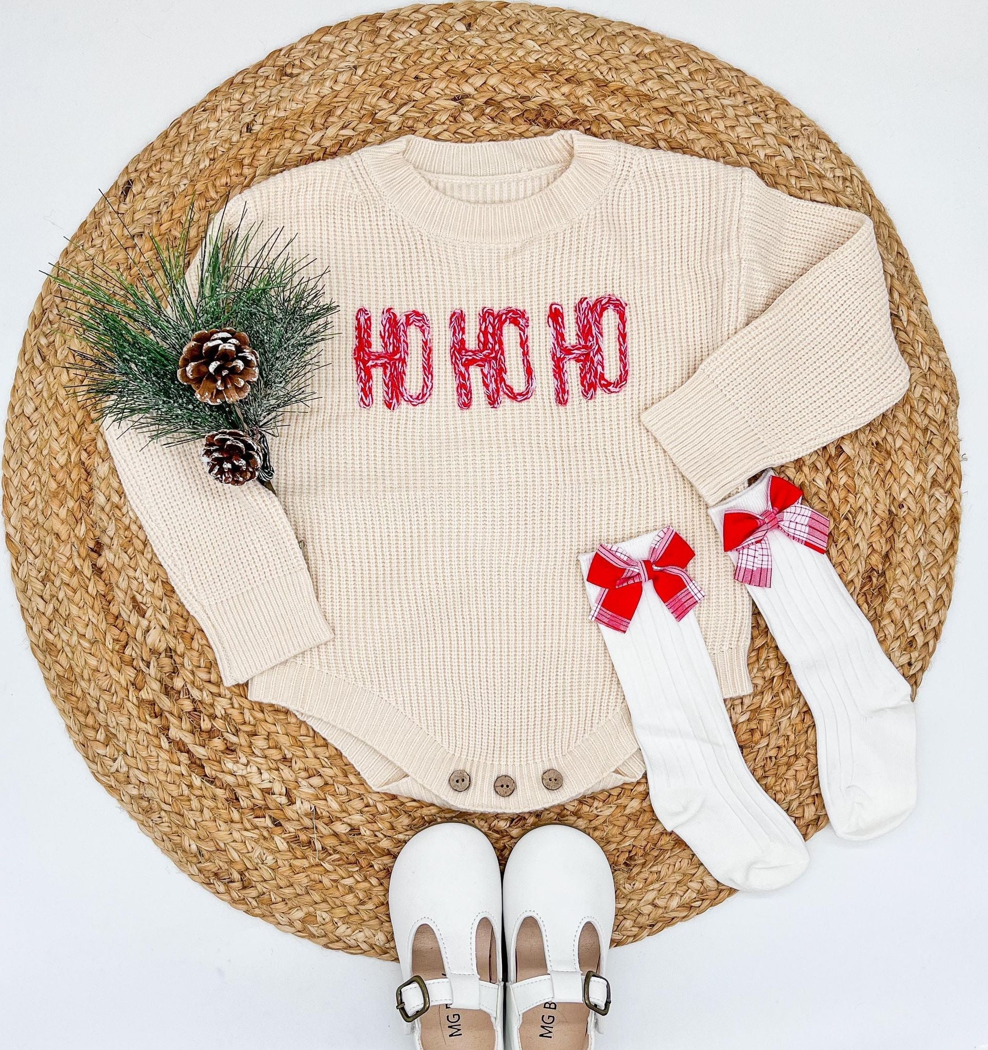 RTS: Ho,Ho,Ho sweater & onesie