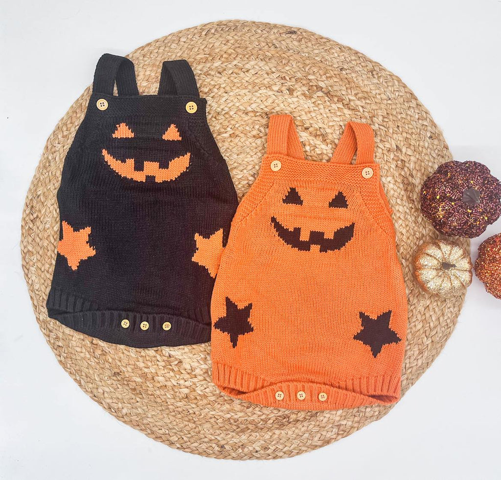 RTS: Halloween Pumpkin Knit onesie-