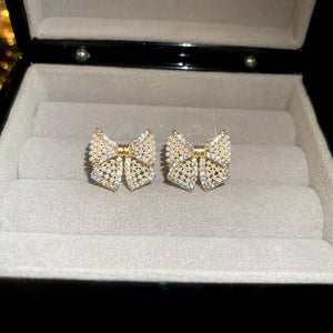 *Preorder: Pearl & Sparkle Bow Studs*