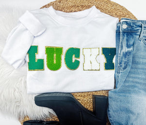 rts: The Riley LUCKY White Crewneck 1.22.24 osym