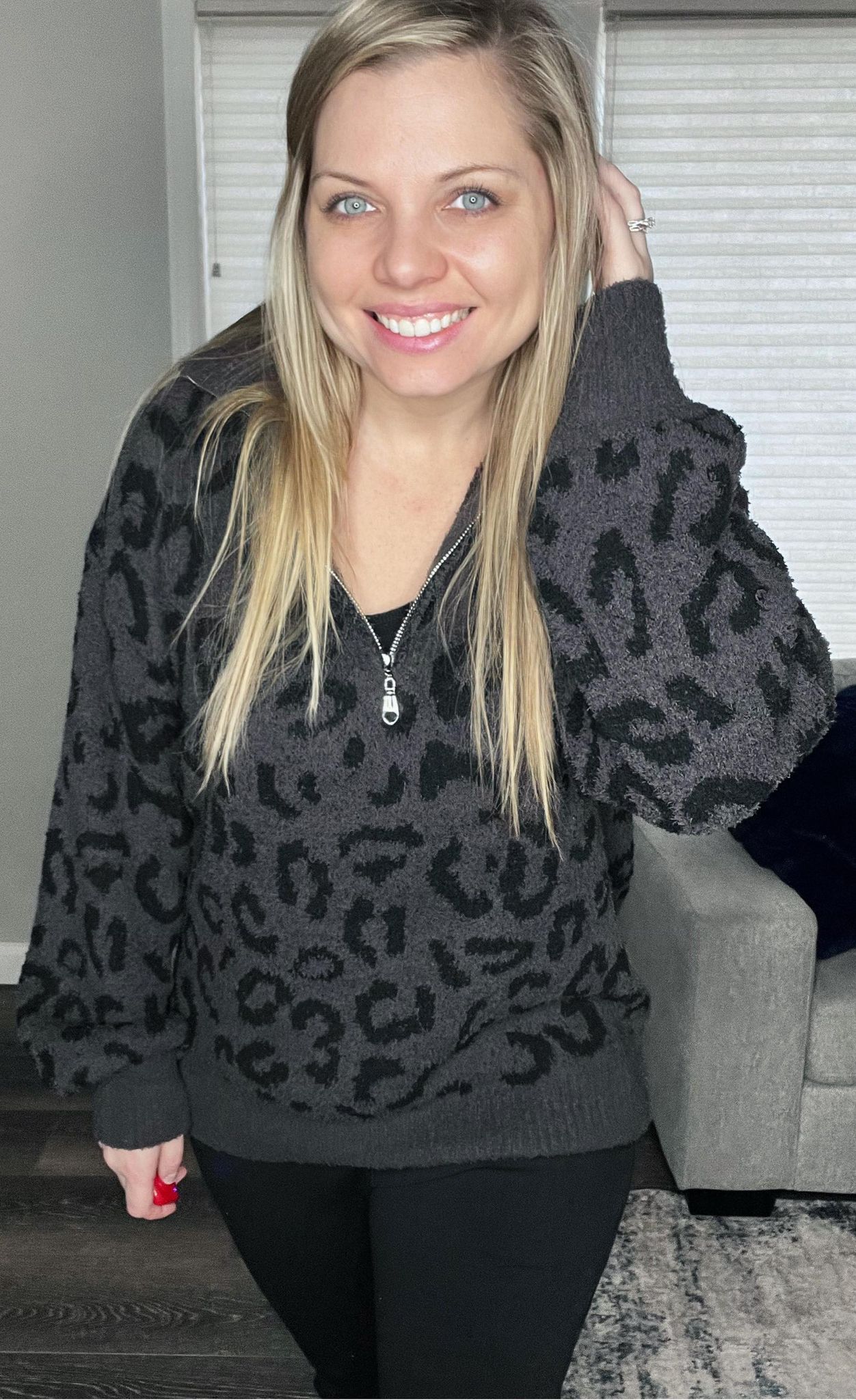 RTS: The Bailee Black Leopard Pullover-