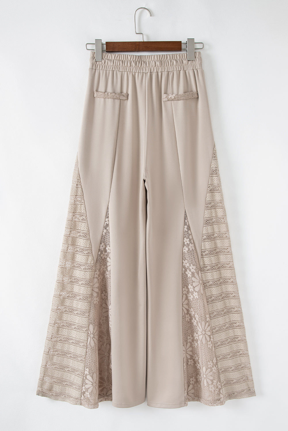 Beige Boho Patchwork Wide Leg Pants LT