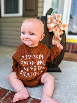 RTS: Pumpkin Patch Knit Onesie