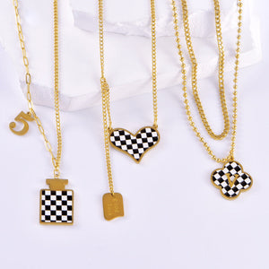 *Preorder: Checkerboard Chic Pendant Necklace*