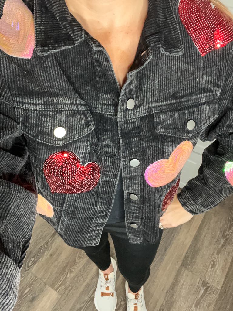 RTS: Sequin Heart Corduroy Shacket!