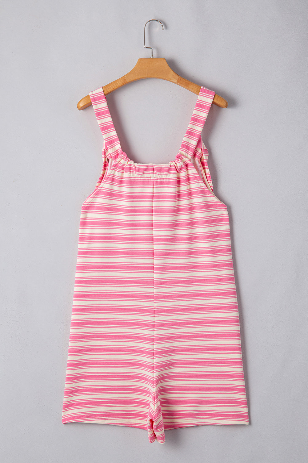 Pink Stripe Knotted Strap Romper LT