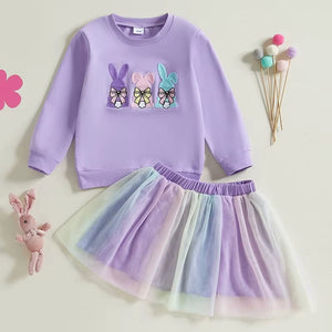 PREORDER: The Fun Bunny and Tulle Crew and Skirt Set 2.24.25 osym