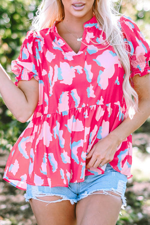 Rose Abstract Smocked Blouse February.