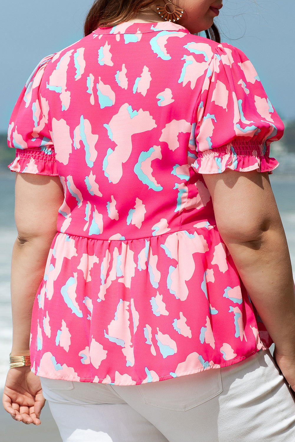 Rose Abstract Smocked Plus Blouse February.