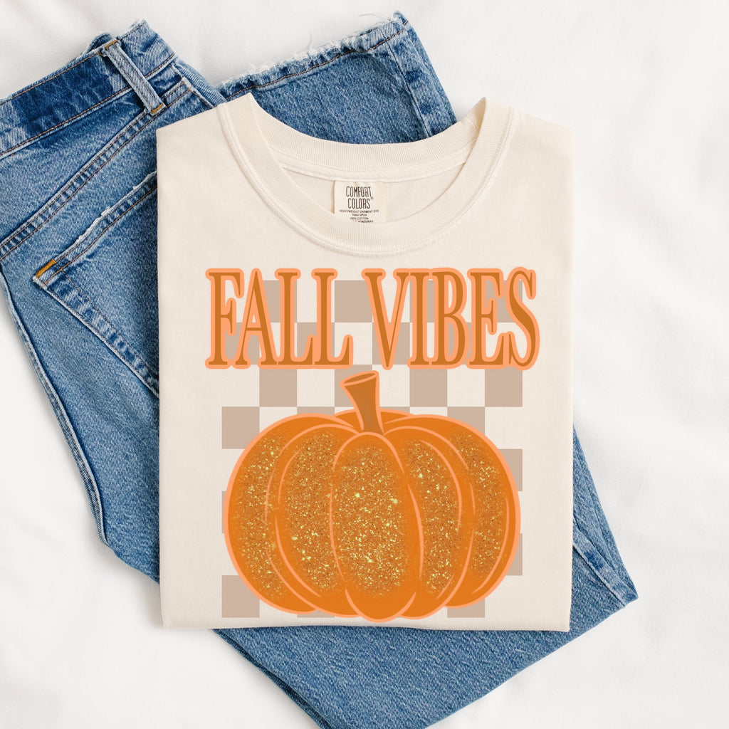 Fall Vibes Orange Pumpkin Tee.