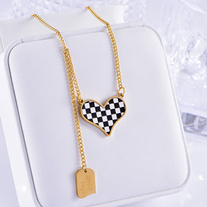 *Preorder: Checkerboard Chic Pendant Necklace*