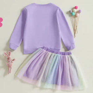 PREORDER: The Fun Bunny and Tulle Crew and Skirt Set 2.24.25 osym