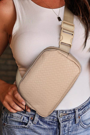 RTS: Vegan Leather and Nylon Weaved Bum Bag