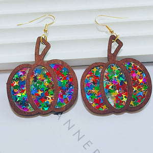 Glittery Pumpkin Earrings