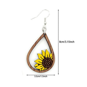 *RTS* Wooden Sunflower Earrings