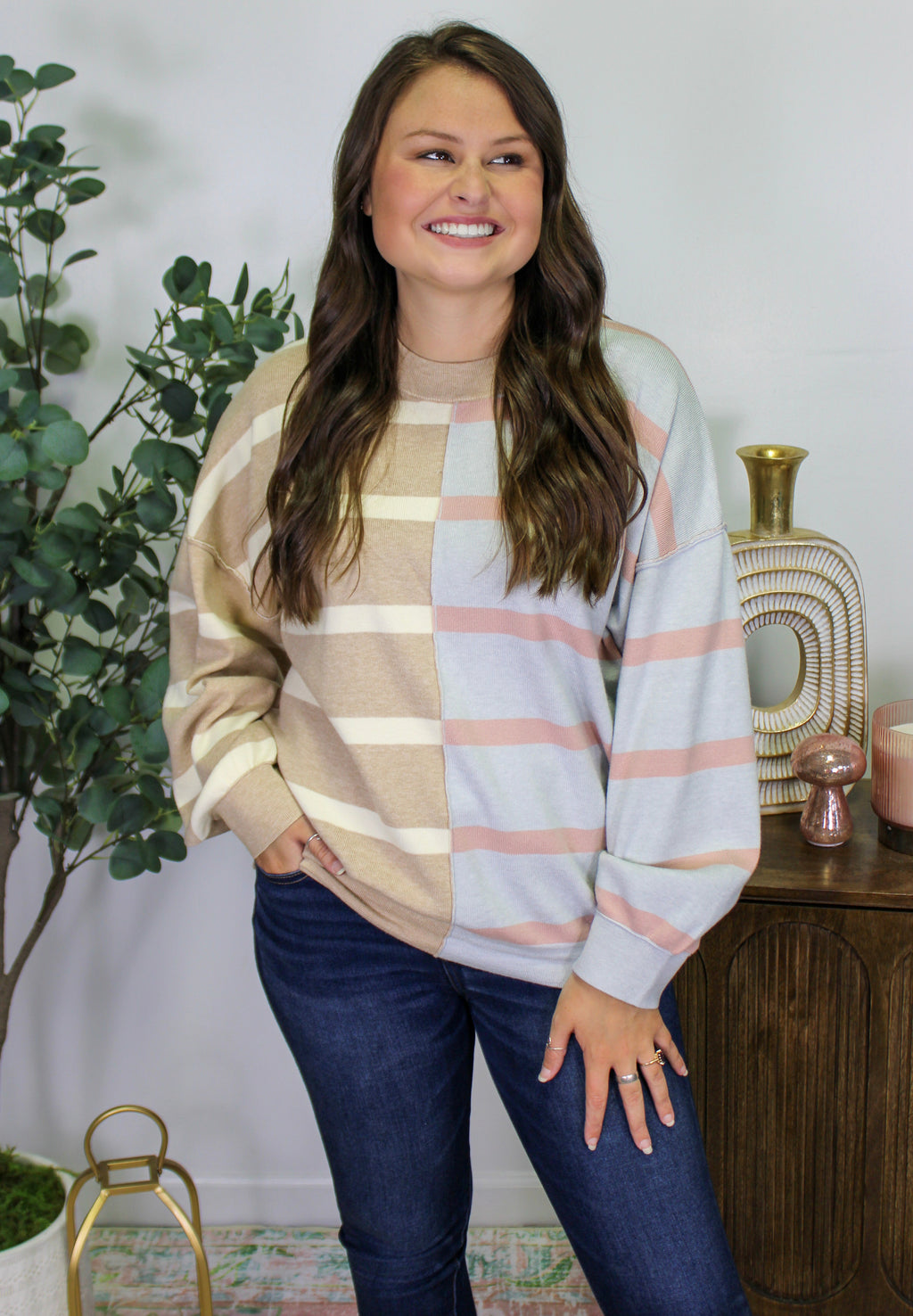 Beige Striped Sweater RTS