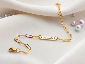 *RERUN: Personalized Name Plate Paperclip Bracelet and Necklace