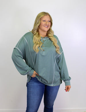 Green Plus Size Pullover RTS