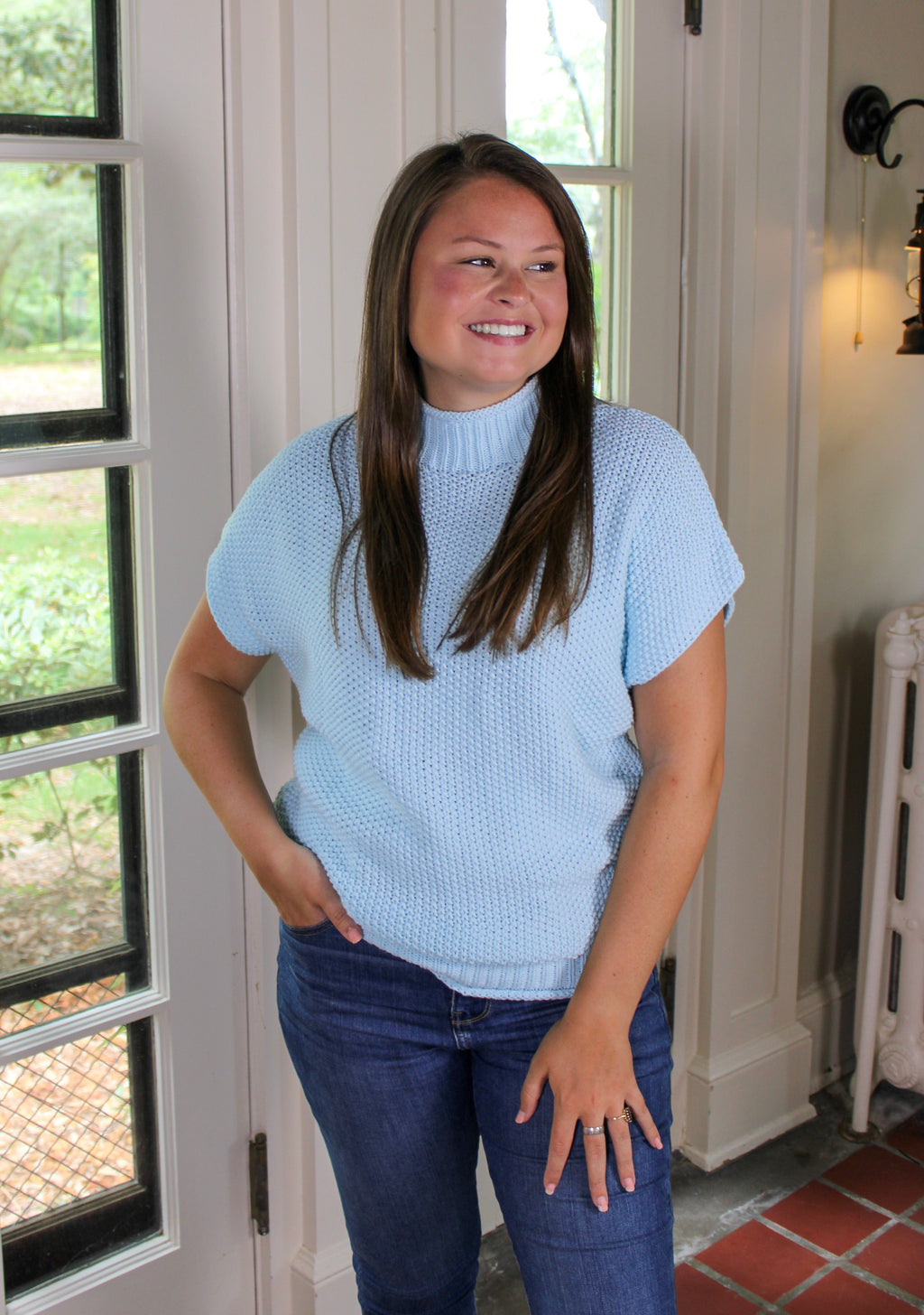 Blue Short Sleeve Sweater RTS