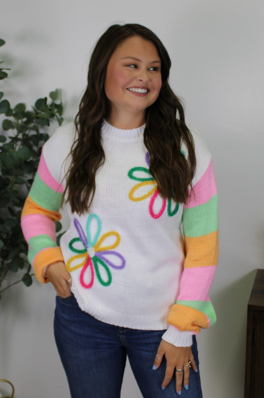 Flower Colorblock Sweater RTS