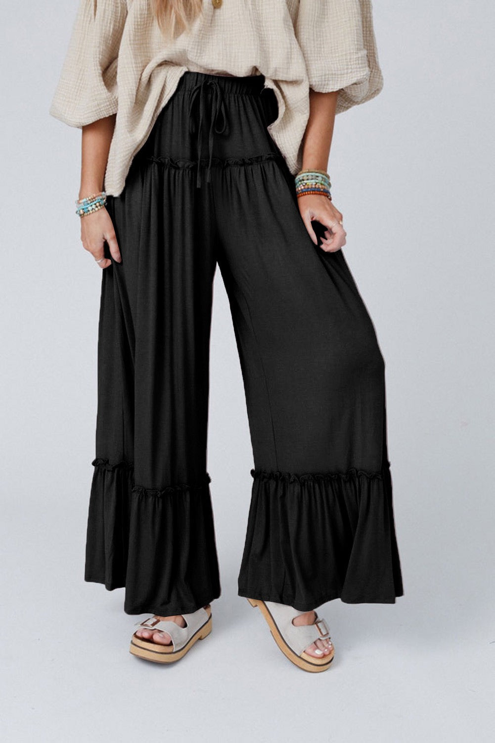 Black Flowy Pants LT