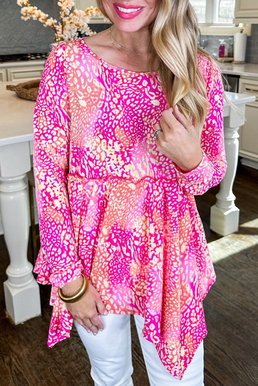 Pink Leopard Blouse LT