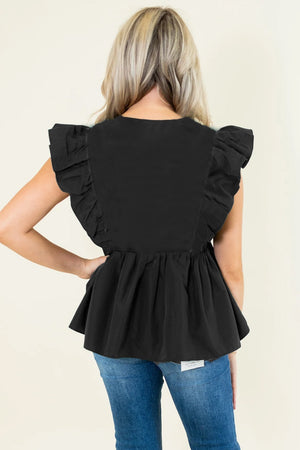 Black Contrast RicRac Blouse February.