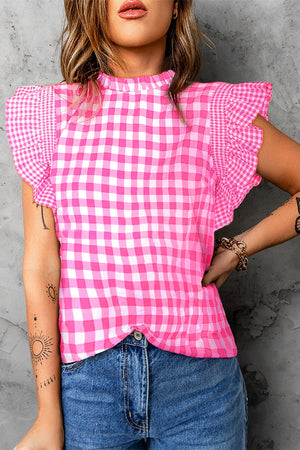 Pink Plaid Blouse February.