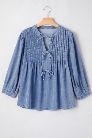 Denim Bow Blouse LT