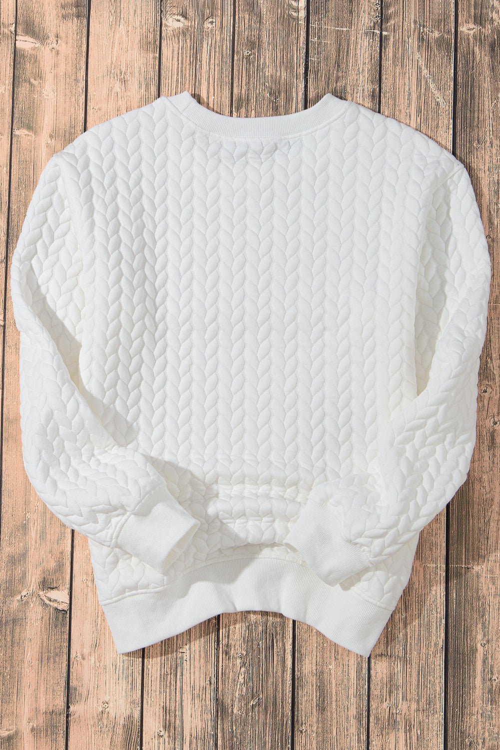 White XOXO Cable Knit Pullover December.