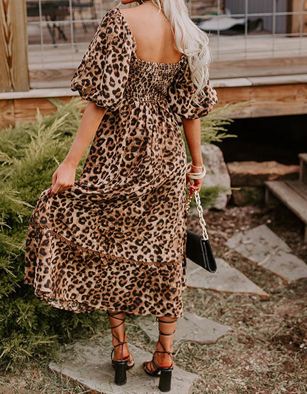 Brown Leopard Maxi Dress LT