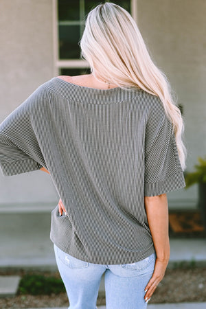 Grey Corded Blouse LT