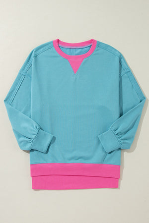 Blue Colorblock Crewneck LT