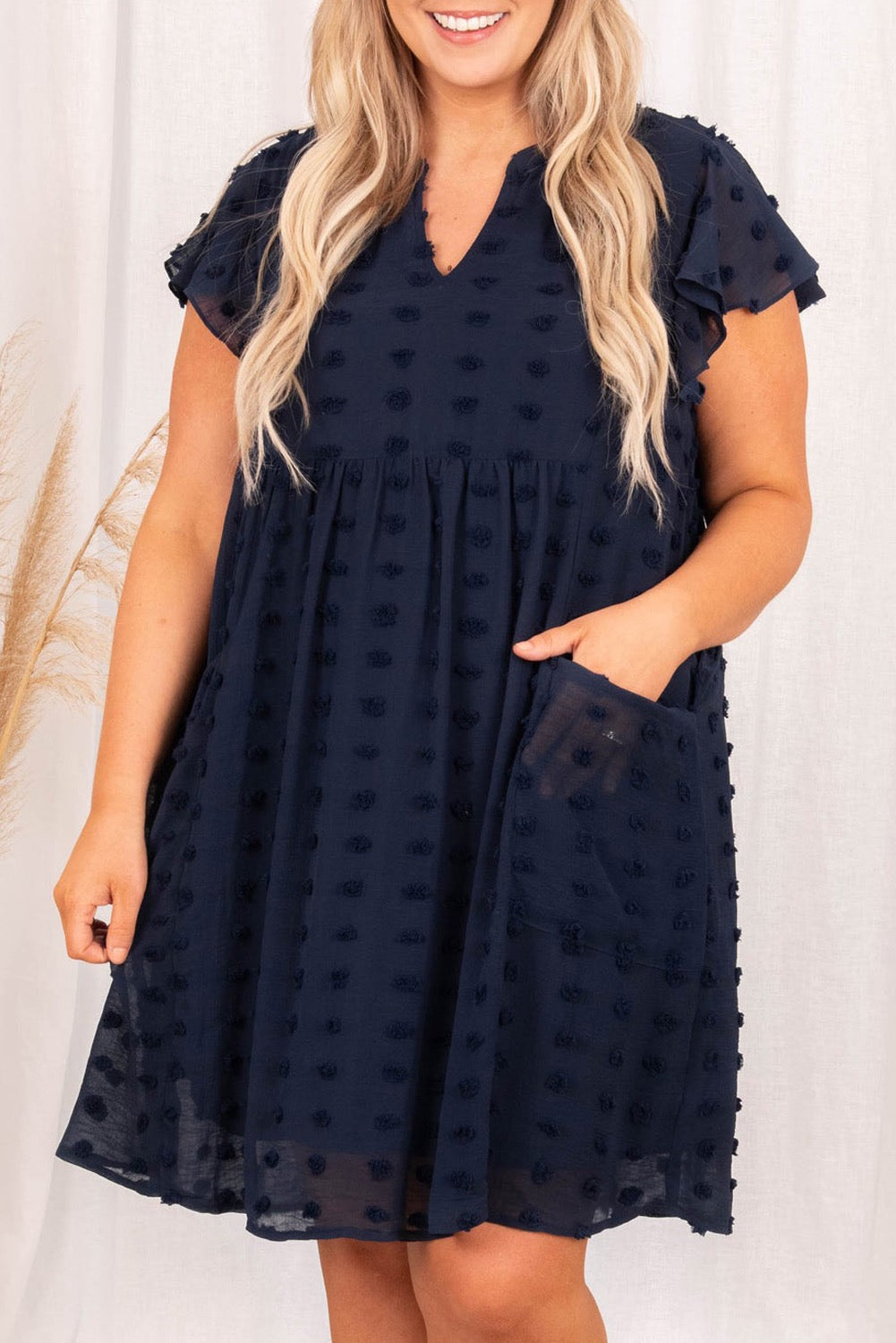 Navy Plus Size Dress February.