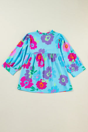 Blue Floral Plus Size Blouse January.