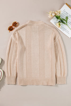 Beige Cable Knit Sweater January.